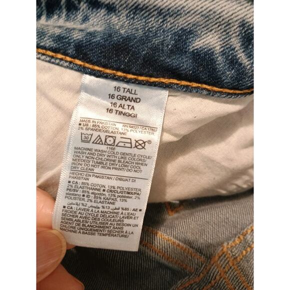 Old Navy O.G. Straight High‎ Rise Ankle Raw Hem Ripped Women's Size 16 Tall #2 - Picture 8 of 10